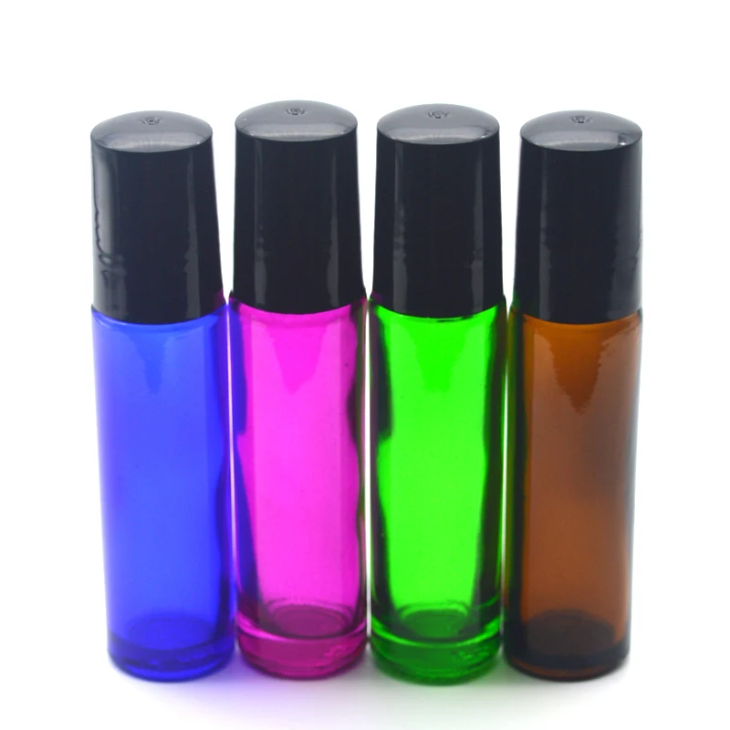 150pcs 10cc Gradient Colorful Glass Roller Bottle Empty Perfume Essential Oil Test 10ml Roll-On Thick Vial | Красота и здоровье