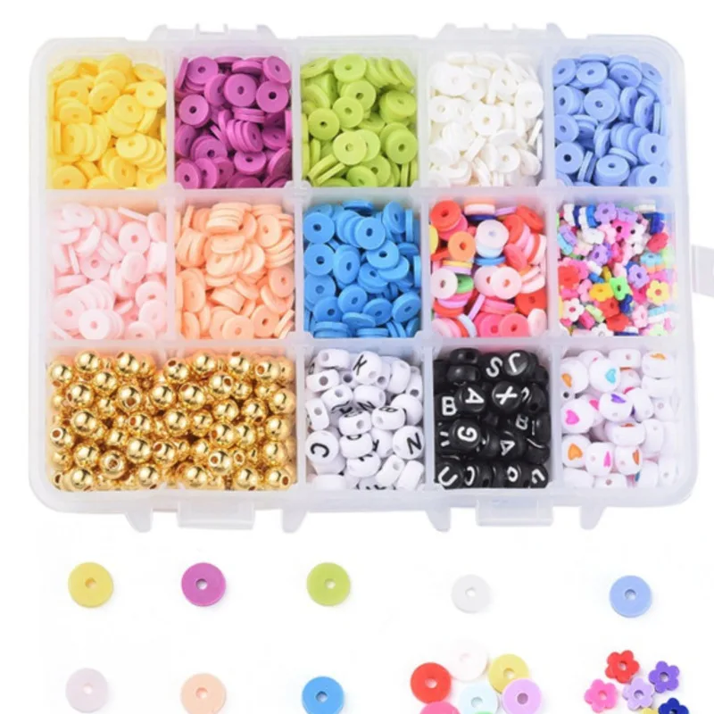 Разноцветная мягкая керамика с акриловыми плоскими бусинами набор сделай сам