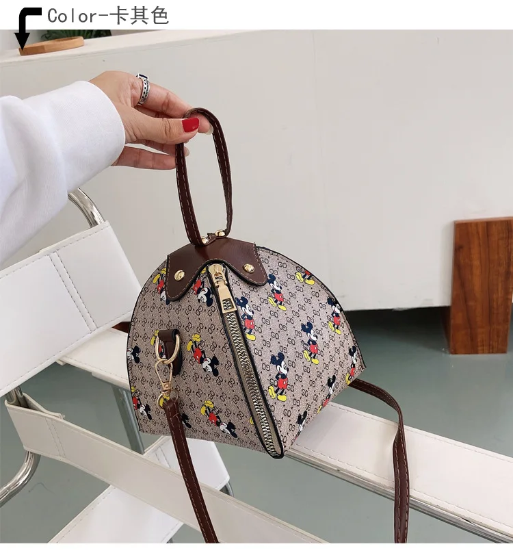 

New2021 Disney cartoon Mickey Mouse girl messenger bag pu ladies shoulder bag fashion mobile phone coin bag shell bag torebka