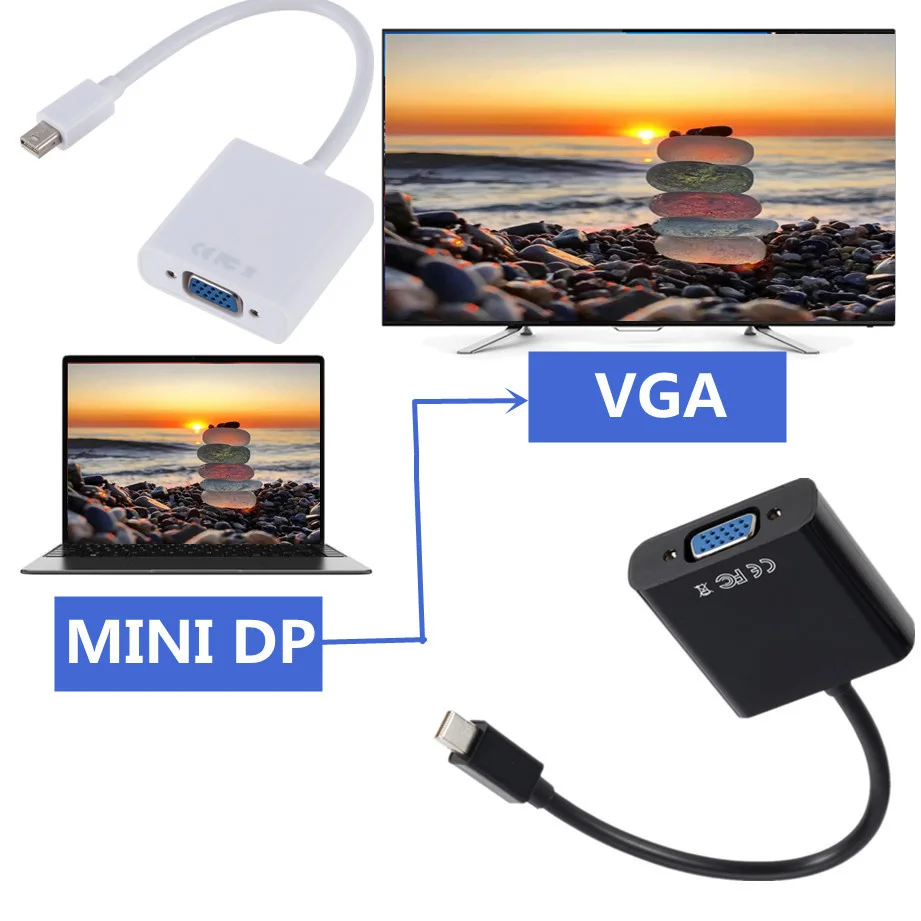 Для MacBook Air Pro iMac Mac Mini Thunderbolt мини-порт дисплея Порт DP к VGA Кабель-адаптер 1080P для HDTV