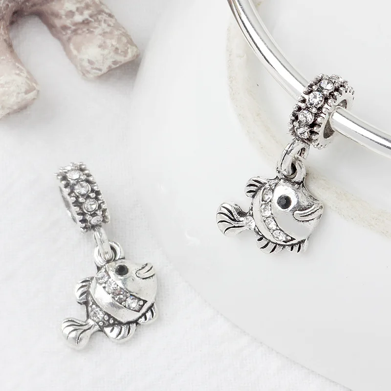 5 шт. Новые Античные посеребренные бусины из цинкового сплава хрустальные