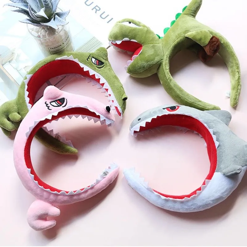 

Cartoon funny home cute lolita headband headdress shark dinosaur lovely lolita headwear bowknot hair band kawaii girl loli cos