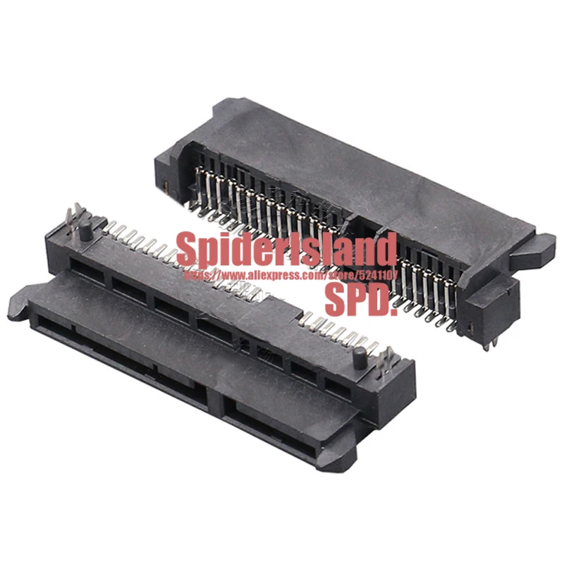 Günstig 1000 Stücke SATA 7 + 15P Weiblichen Sitz 6,74mm Pitch SMT Patch 22P Harpoon Positionierung Spalte Stecker SATA Sokcet Für Motherbpard Weld
