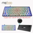 Набор для механической клавиатуры METOO TES84 Hotswap, с RGB подсветкой, переключателем и светодиодами, мощное проводное программное обеспечение, type-c