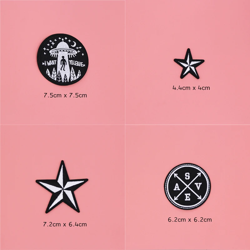 Черно-белые нашивки для одежды 1 шт. аппликации на палец наклейки сделай сам в