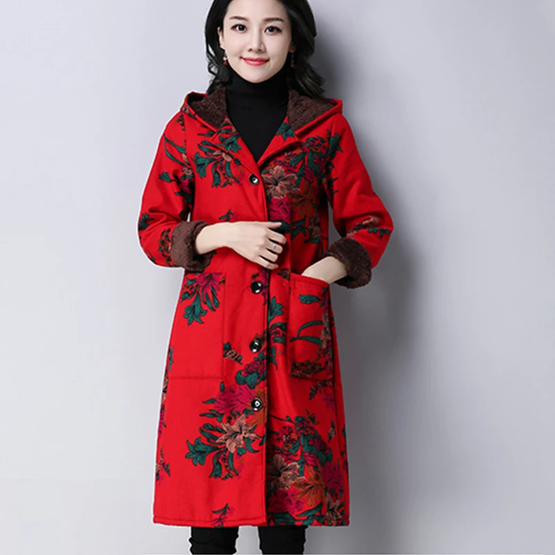 

Женское вельветовое пальто среднего размера плюс, осенне-зимнее пальто средней длины с принтом, M-4XL, CC1681, 2019