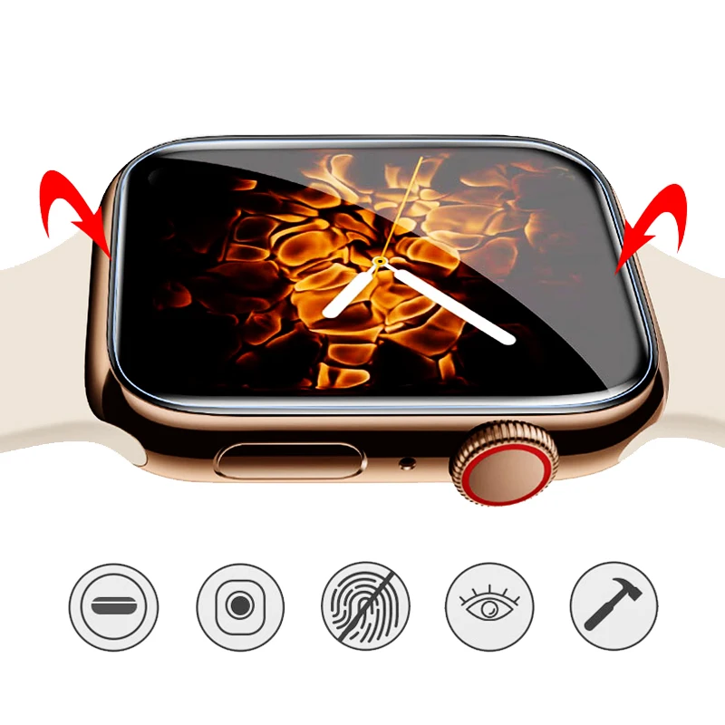 Полноэкранная Защитная пленка для apple watch 5/4/3 44 мм 40 42 38 нано жидкое УФ закаленное
