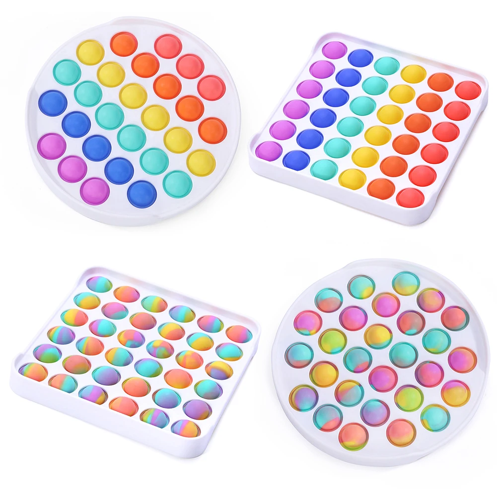 

Push Bubble Sensory Toy Autism Anti-stress Toy Portable Compact Silicone Stress Reliever Finger Exercise Board PopIt Squeeze Toy