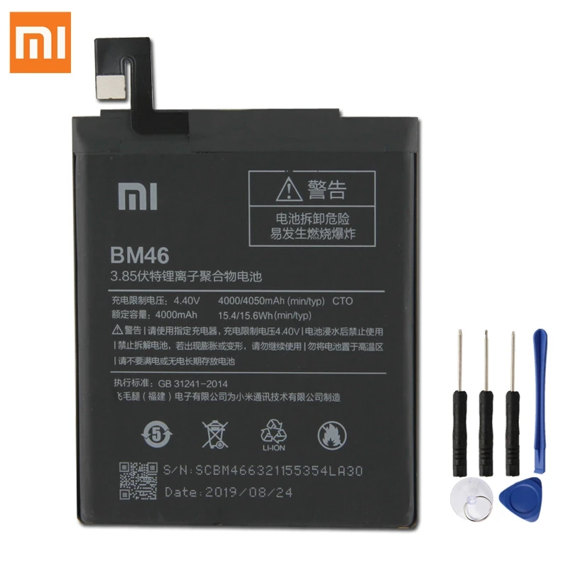 XiaoMi сменный аккумулятор BM46 для Xiaomi Redmi Note 3 Pro Redrice Note3 подлинный аккумулятор для телефона 4050 мАч