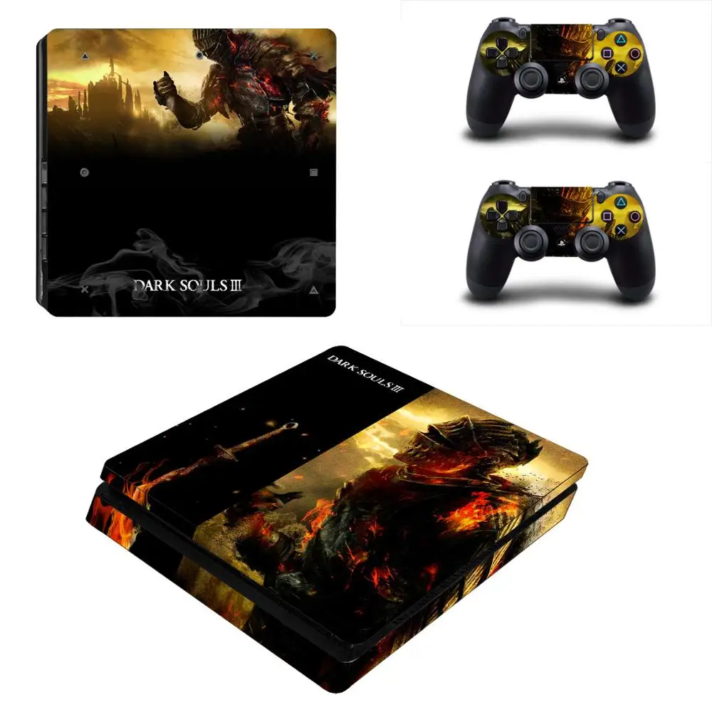 PS4 тонкие наклейки Dark Souls 3 PS 4 Play station виниловые Pegatinas для playstation тонкая консоль и