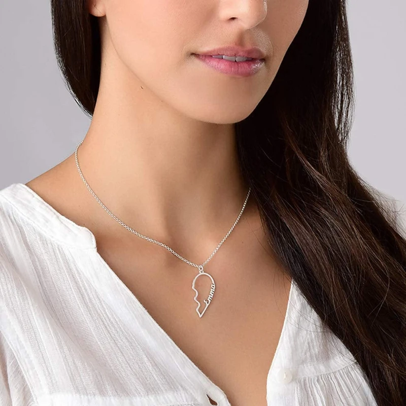 Романтическое колье с двойным сердцем ожерелье именем на заказ свадебное