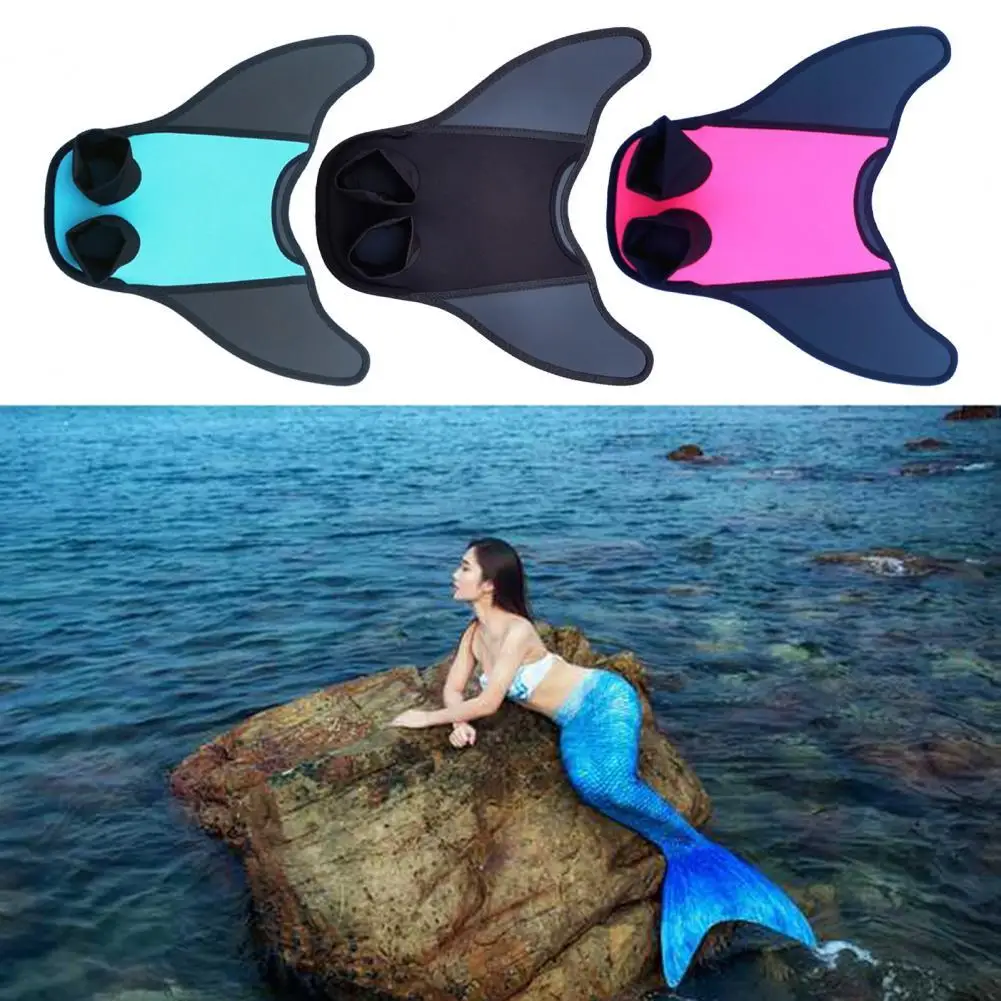 

1Pc Mermaid Fin Flippers Easily Wear Mermaid Tail Well Fitted Monofin Reusable Swim Fins One-piece Swimming Suit for Beach