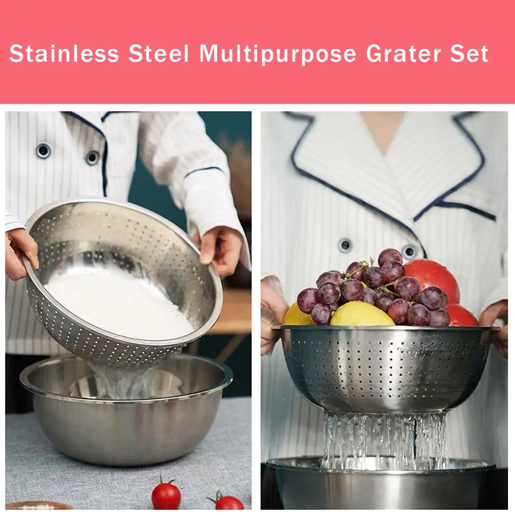 Многофункциональная кухонная терка из нержавеющей стали с крышкой 5 шт.|Наборы