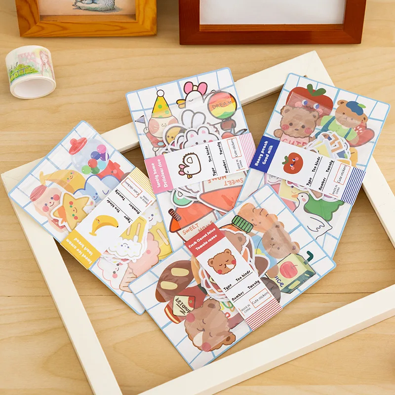 

Cartoon Cute Bear Rabbit Duck Food Seal Stickers Mobile Phone Notebook Material Decoration Stickers DIY Hand Account Stickers