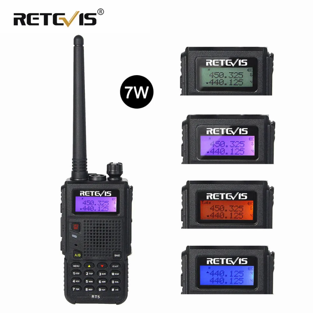 Retevis RT5 рация 7 Вт 128CH VHF UHF Двухдиапазонная радиостанции VOX fm сканер Любительская cb радиостанция коммуникатор КВ трансивер