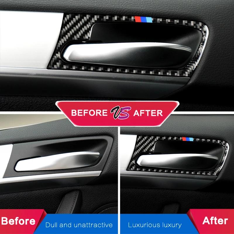 Углеродное волокно автомобиля накладка на внутреннюю дверную ручку Накладка
