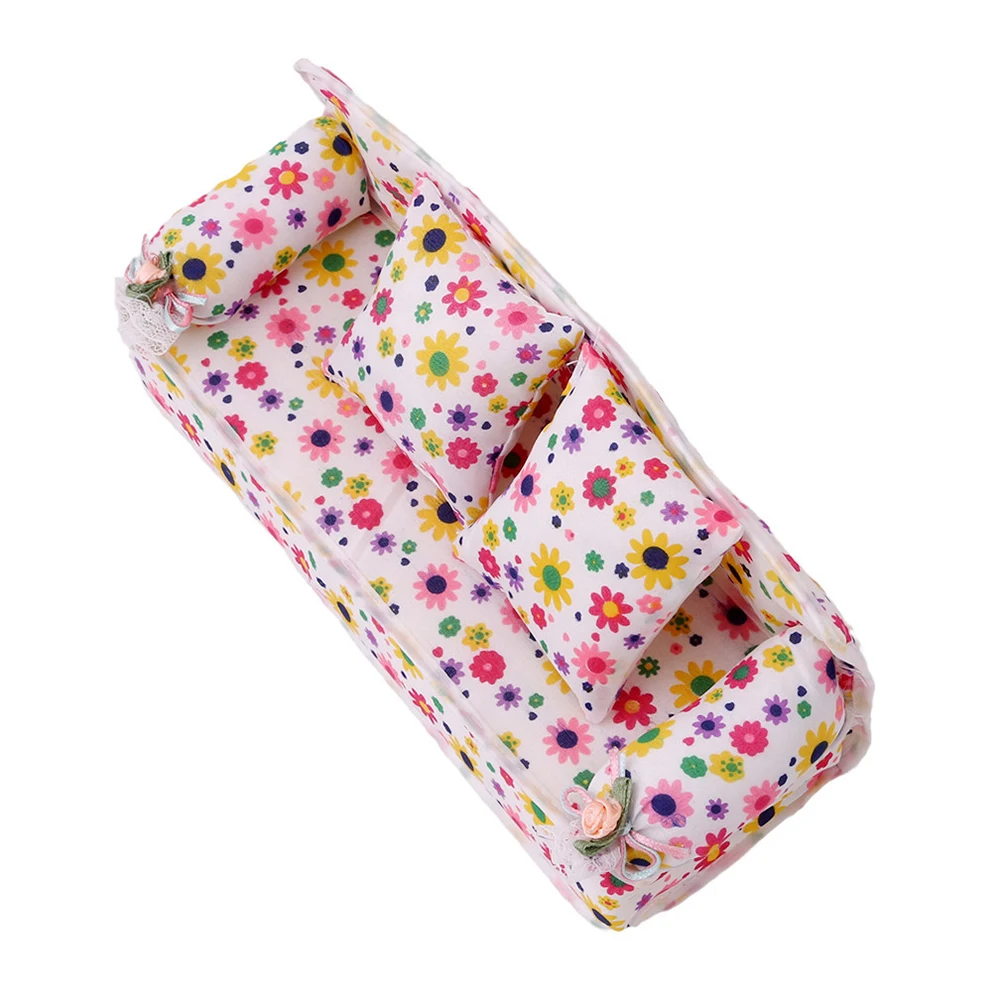 2020 Hot Sale Mini Sofa Furniture Toy Flower Pillows for Doll House 20cm + 2 Accessories | Игрушки и хобби