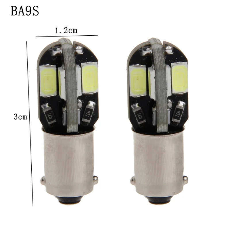 1 пара Автомобильные светодиодные лампы 12 В постоянного тока BA9S H6W 5630 8 SMD |