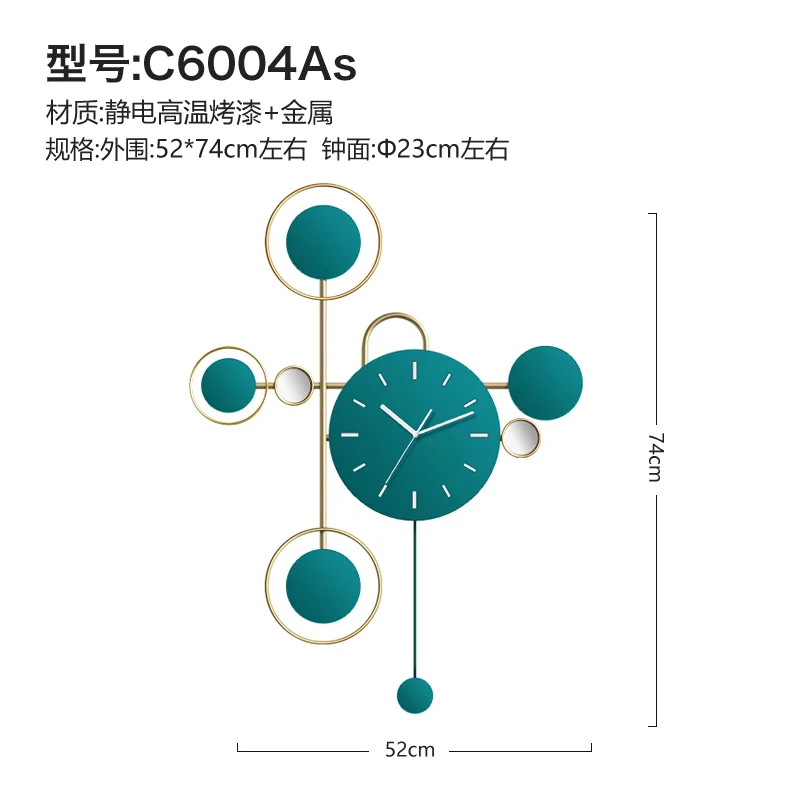 

Art Livingroom Wall Clock Quarz Nordic Design Silent Digital Wall Clock Creative Big Klokken Wandklokken Home Decoration 50WC