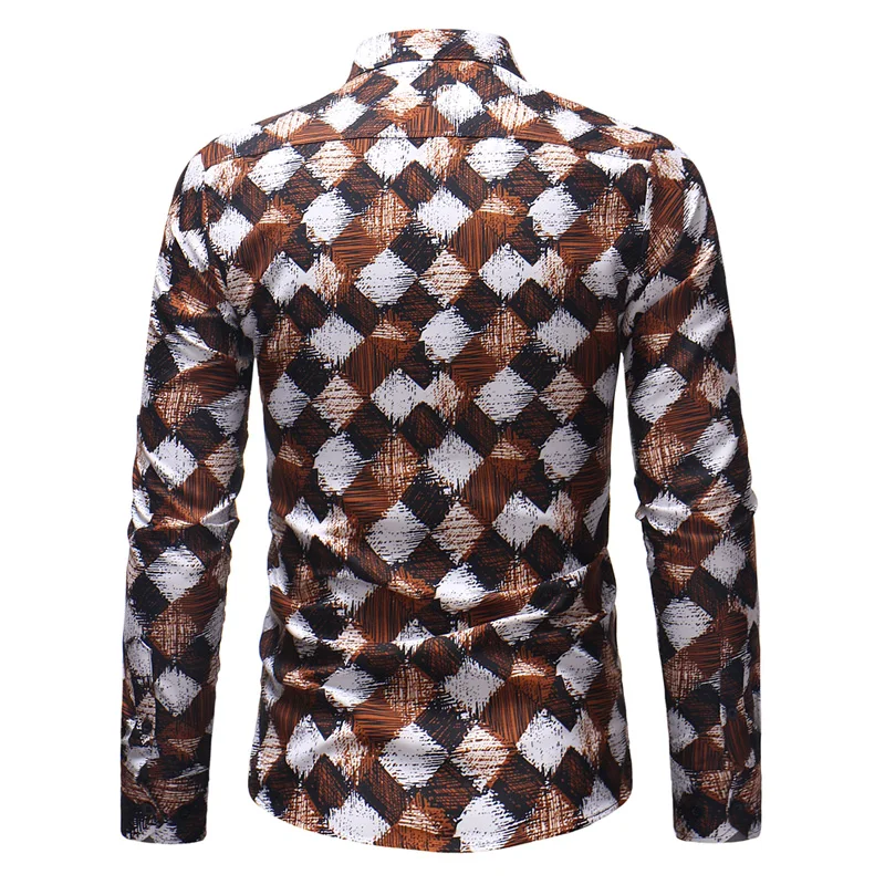 Новинка Осень-зима 2018 повседневная мужская приталенная рубашка с длинным