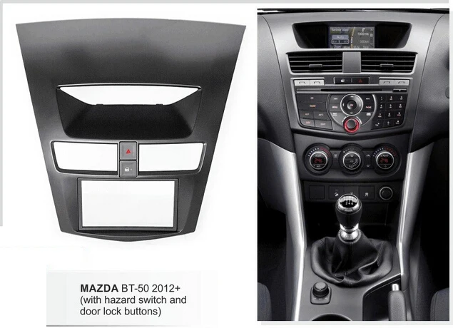 Двойной Din Автомобильный адаптер Facia для Mazda BT-50 2012 + Лицевая рамка набор приборной