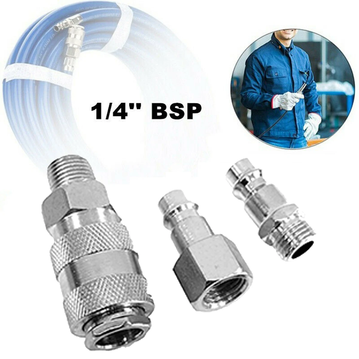 

Quick Release Quick Release Fitting 1/4\" BSP Stainless Steel 3pcs Euro