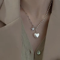 fmily fashion 925 sterling silver star letter necklace retro love rice grain creative jewelry for girlfriend gift