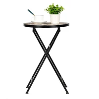 Foldable  Round Courtyard Side Table  Diamond Pattern Inlaid Porcelain Mosaic 35*35*52cm outdoor furniture