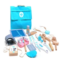 children pretend play doctor toys wooden doctors case role play pretend toy set with stethoscope inspection tool toy