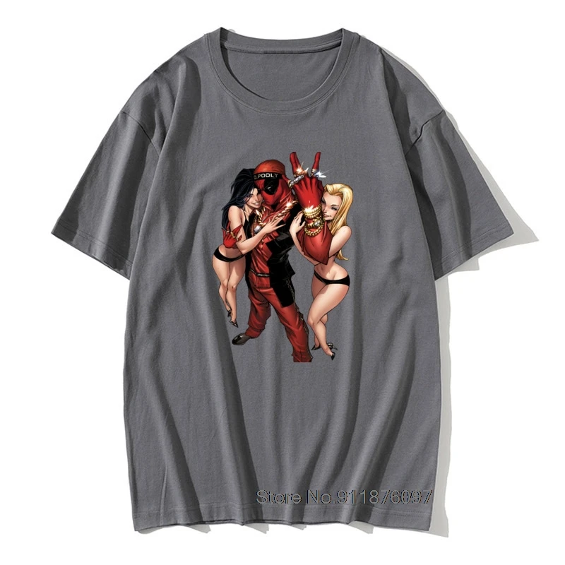 

New Novelty Tees Men Sexy Beauty Women Pin Up T Shirt Deadpool Dazzling Tshirt For Men Summer Retro Men's T-Shirt Cool