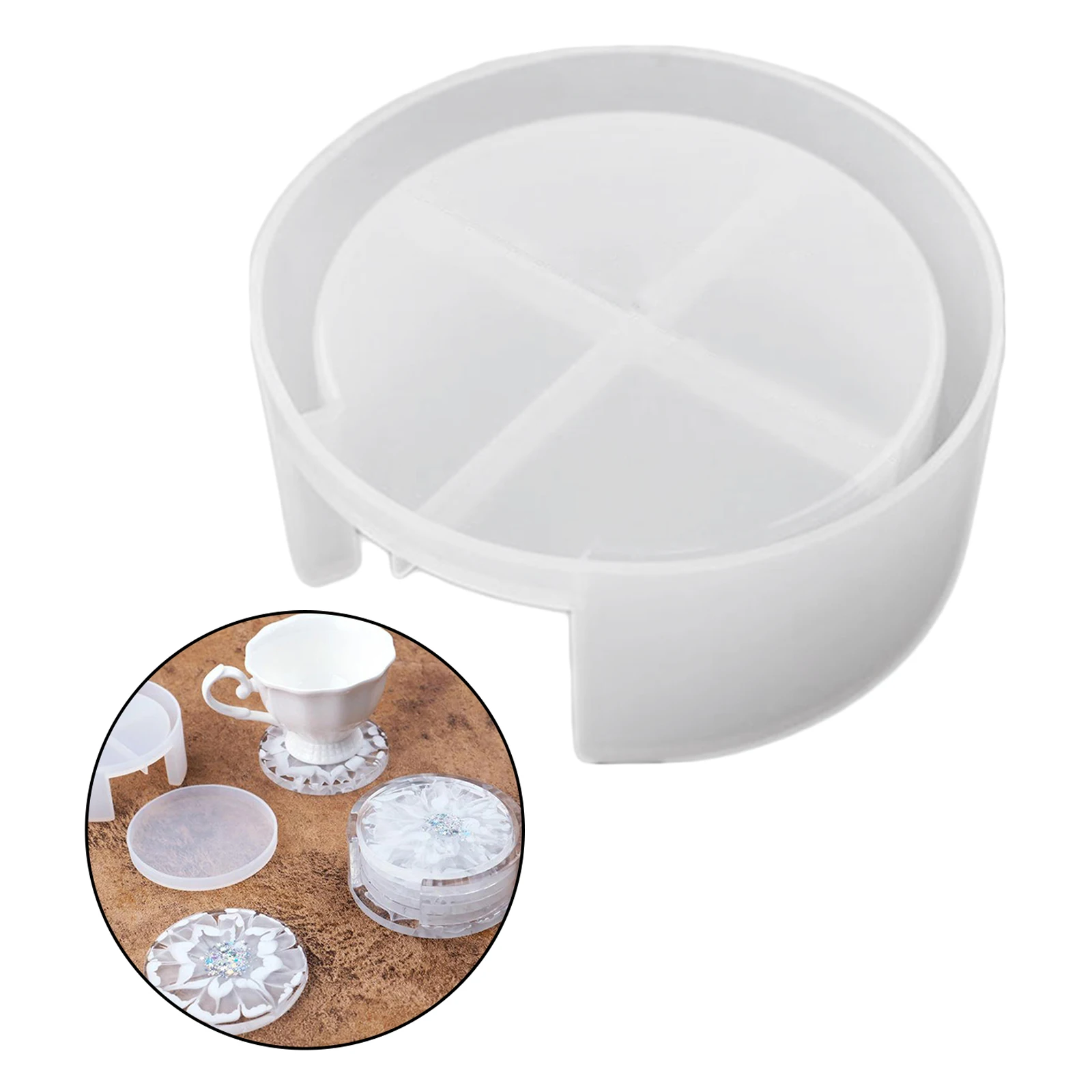 

Silicone Molds Coaster Box DIY Resin Casting Mould Coaster Storage Holders