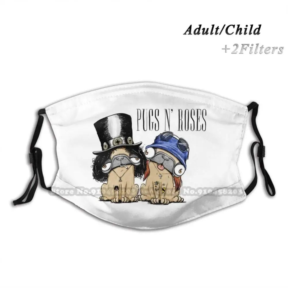 

Маска Мопсы и розы для взрослых и детей моющаяся забавная маска для лица с фильтром Мопсы милые Мопсы милая собака животные пистолеты N Розы ...