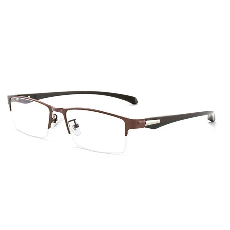 Мужские очки для близорукости фотохромные коричневые Полуободковые деловые
