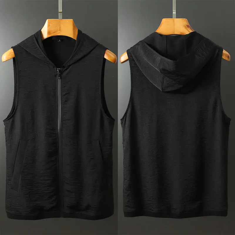 

Summer ultra-thin ma jia male leisure wear exercise hooded fashion waistcoat vest in the summe