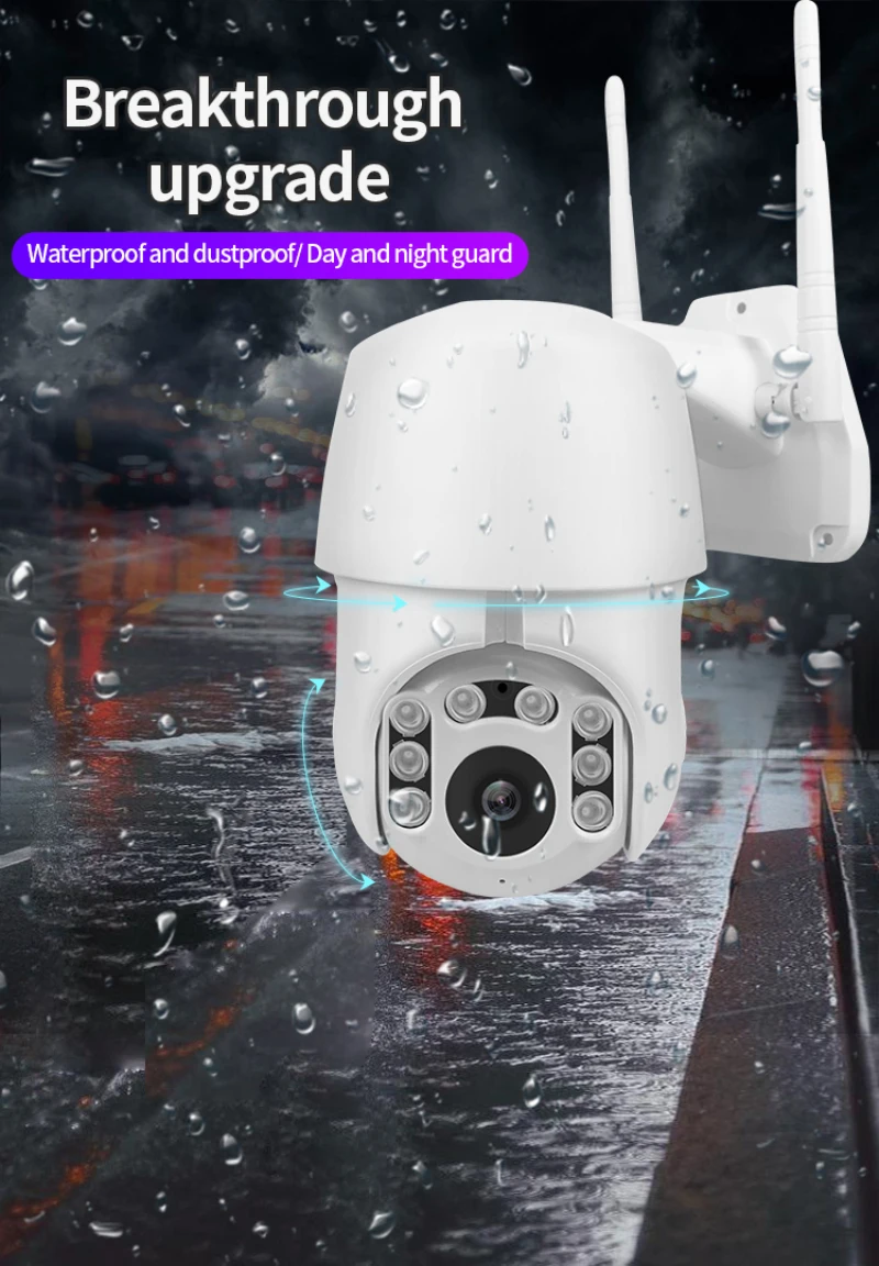 1080P PTZ IP камера Wifi наружная скорость купольная беспроводная видеокамера с Wi-Fi панорамирование наклона 4X цифровой зум 2MP сети видеонаблюдения