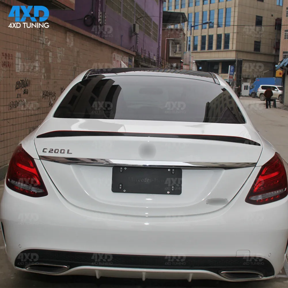 Спойлер для Mercedes W205 с красной линией C63 стиль седан 2014 2015 2016 2017 2018 2019 AMG задний