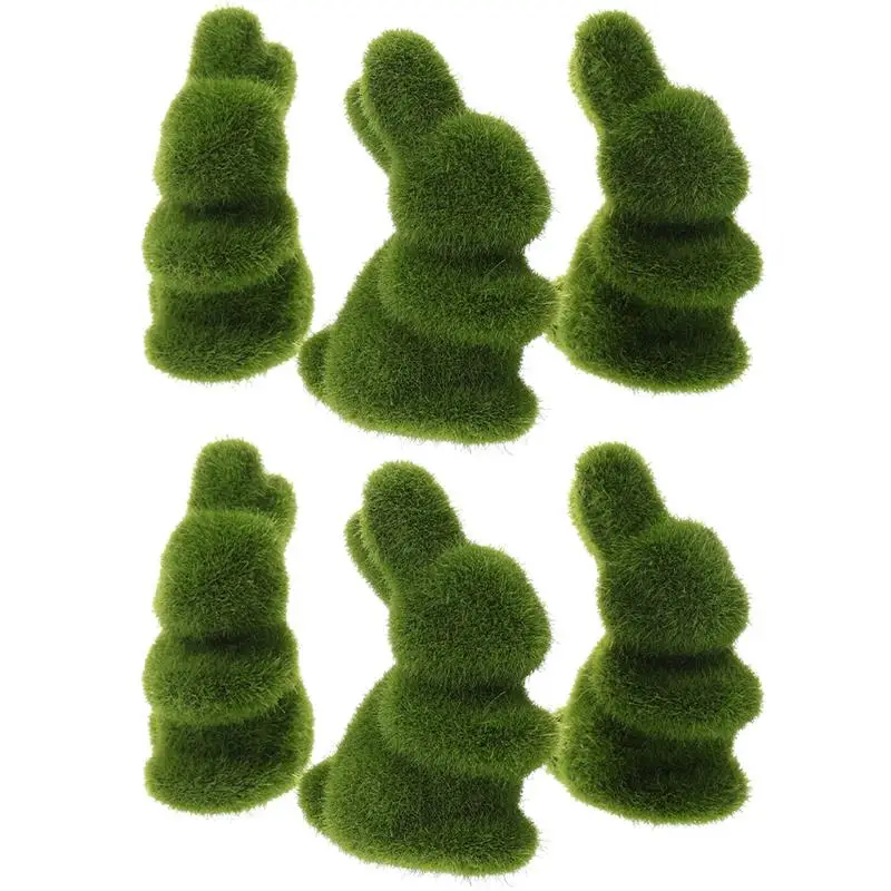 

6 Pcs Easter Simulation Animal Toy Rabbit Doll Model Home Party Decoration