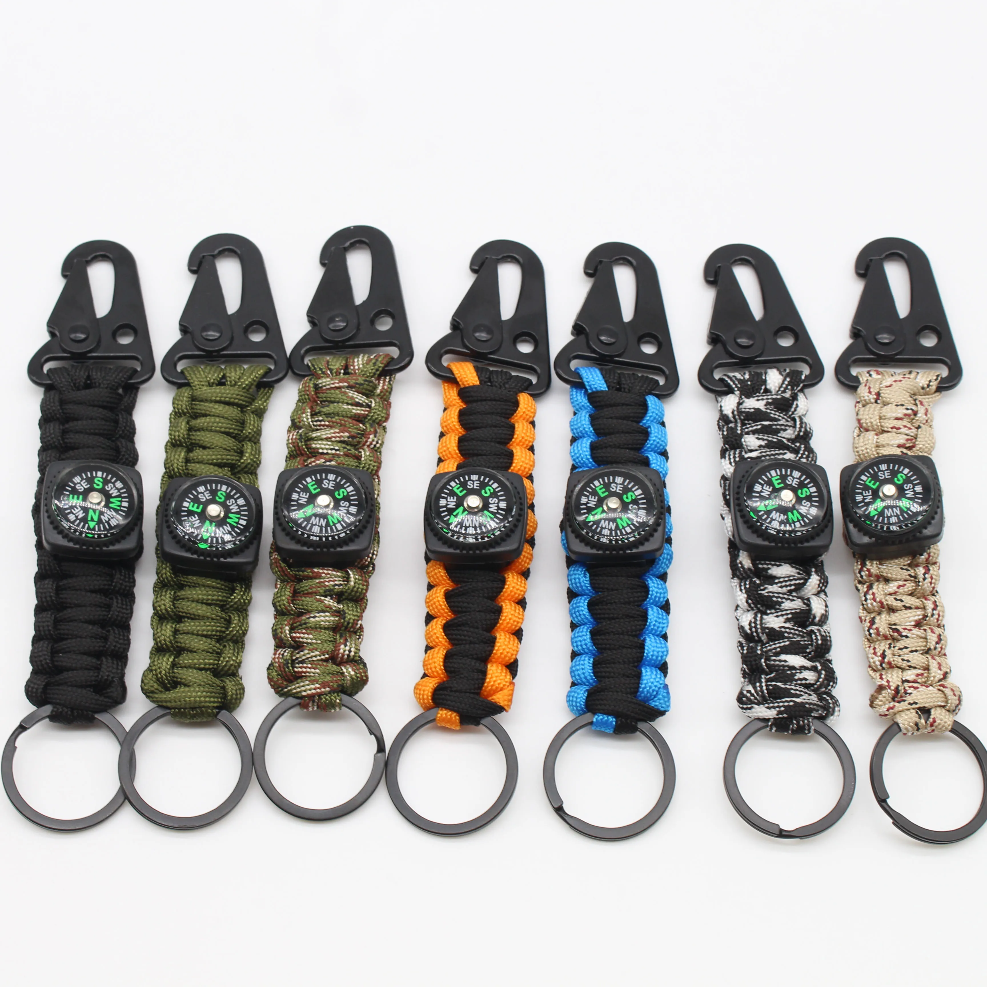 

Outdoor Multi Used Tool Tactical Emergency Paracord Rope Keychain 550lbs Tensile Strength Climbing Bad Key Chain Travel Kit Tool