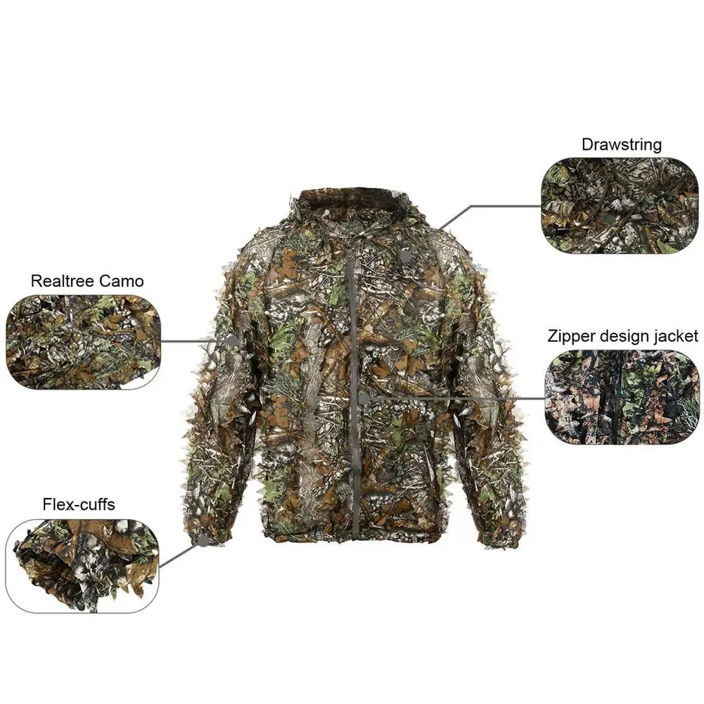 3d костюм в виде листьев Bionic Ghillie наружная камуфляжная одежда кленового листа