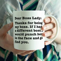 coffee mug cup with dear boss lady best boss funny ceramic coffee tea cocoa mug unique for boss office gift 11 oz