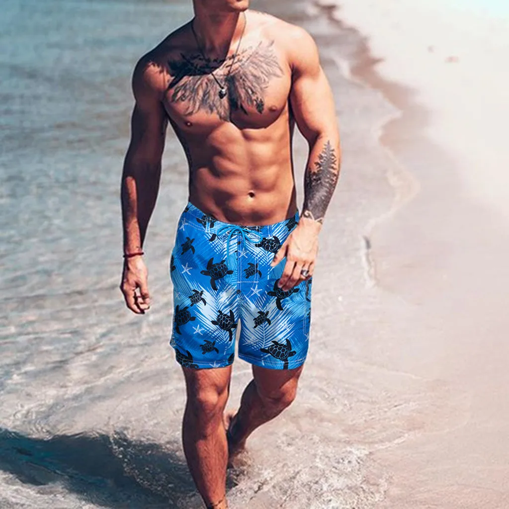 Шорты для серфинга мужские Летние плавки с цветным принтом водонепроницаемые