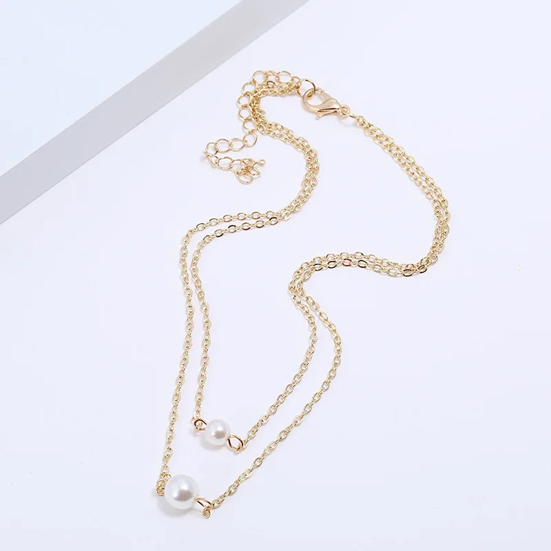 Новый дизайн модные милые двухслойные Подвески с имитацией жемчуга Дешевые