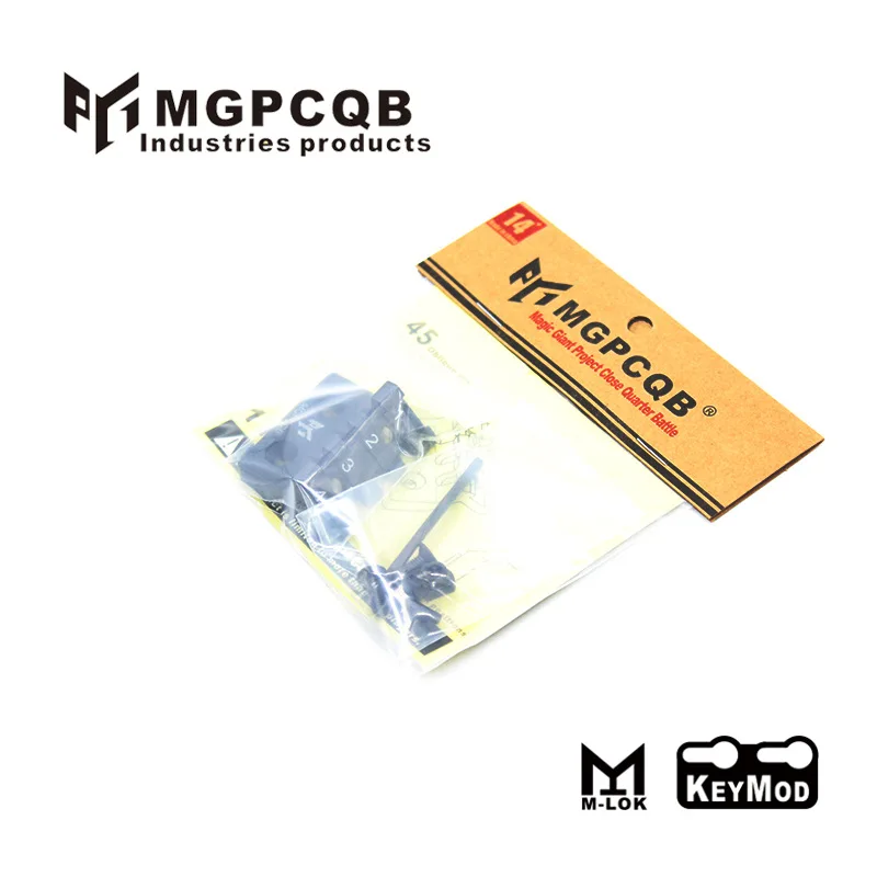 

MGPCQB CNC 3 Slots 45 Degree Offset Rail Mount Compatible for Keymod M-LOK Fixed Base Strap Buckle Handguard Accessories