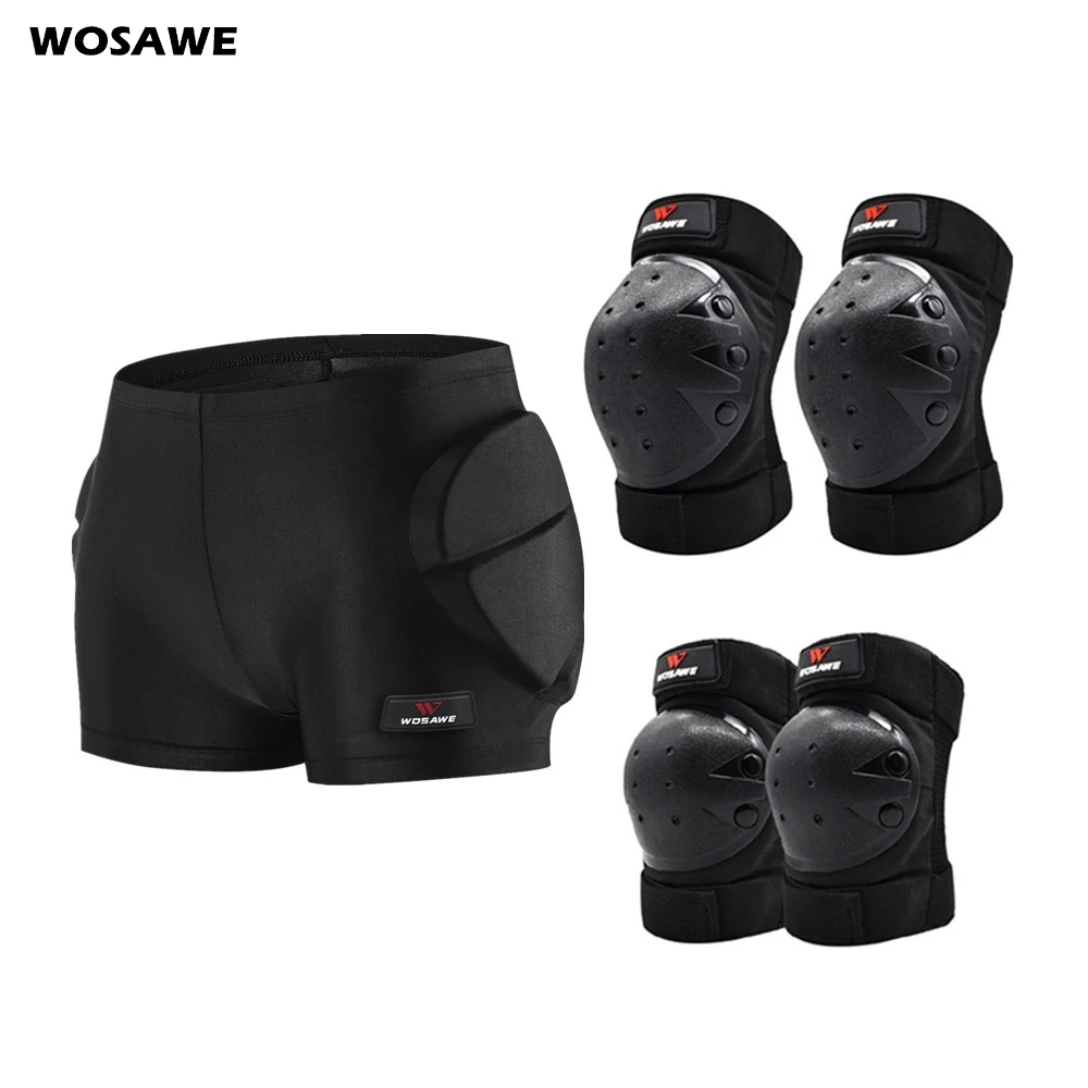 

WOSAWE Ski Protective Hip Butt Padded Shorts +Protective Knee Pads Skiing Skating Snowboarding Impact Protection Padded Shorts