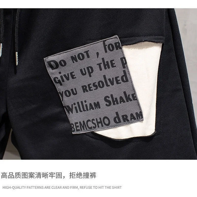 

HOUZHOU Men's Casual Shorts Running Men's Joggers Sweatpants Cargo Pants with Print Letter Summer Streetwear Hip Hop Harajuku