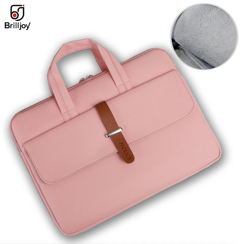 Fashion Briefcase Pu Waterproof Scratch-resistant Laptop Briefcase 13 -15.6 inch Notebook Shoulder Bag Carry Case women and men