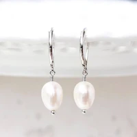fashion 925 pure silver white natural pearl pendant engagement love anniversary earrings and earrings
