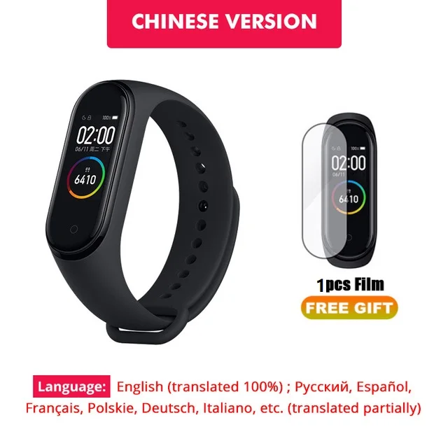 CN Version Standard Глобальная версия Xiaomi Mi Band 3 Смарт-Браслет фитнес-браслет 3 большой сенсорный экран сообщение частота сердечных сокращений Smartband - Цвет: CN Version Standard