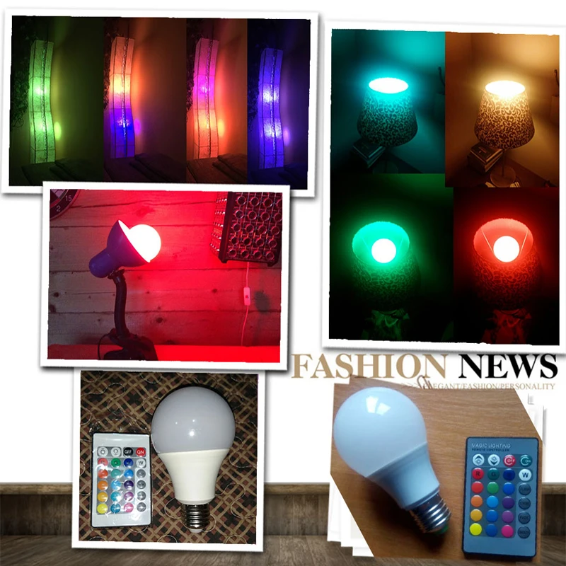 E27 3 Вт 5 7 9 16 цветов RGB светодиодный ная лампа 220 В сменная Светодиодная Точечный