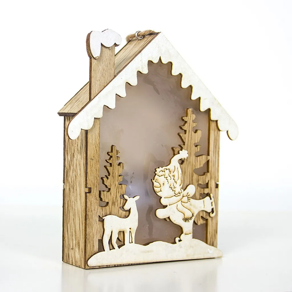 Светодиодный светильник деревянный дом рождественские украшения для дома